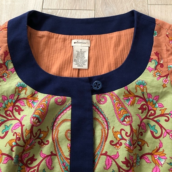 Anthropologie Elevenses Bohemian Floral Print Jacket Size 8 - Picture 9 of 16